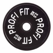 Диск для штанги каучуковый, черный D51 мм PROFI-FIT  2,5 кг