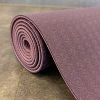 Коврик для йоги и фитнеса БАЗА (бордовый-пудровый) 5 мм PROFI-FIT