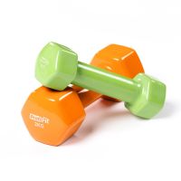 Гантель в виниловой оболочке, шестигранник PROFI-FIT 2 кг, оранжевая