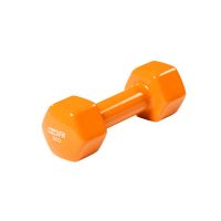 Гантель в виниловой оболочке, шестигранник PROFI-FIT 2 кг, оранжевая