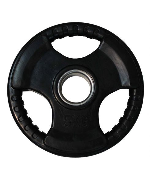 Диск обрезиненный (три хвата, черный) D51 мм PROFI-FIT 5 кг