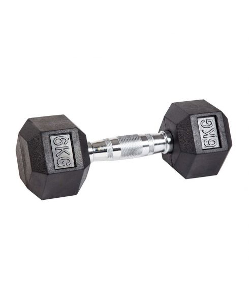Гантель гексагональная обрезиненная PROFI-FIT  6 кг