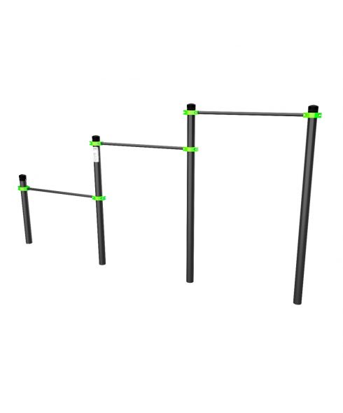 W247 Воркаут Тройной каскад турников для отжиманий и подтягиваний ZAVODSPORTA