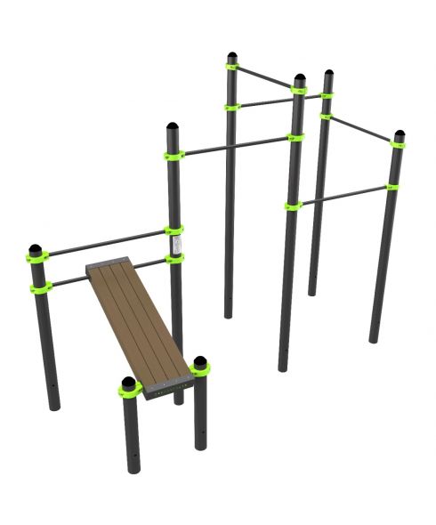 W349 Воркаут (наклонная скамья и 5 перекладин) ZAVODSPORTA